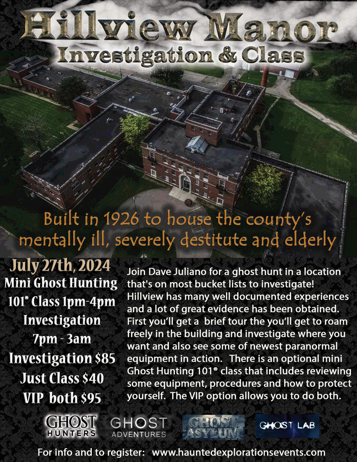 727 Hillview Manor Haunted Explorations Events